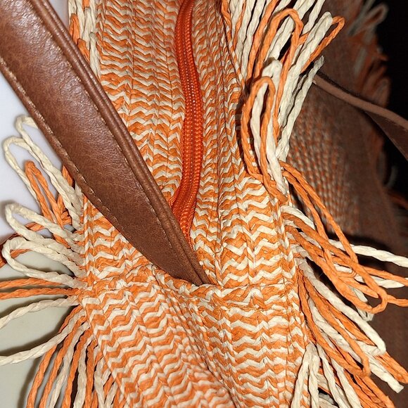 Round Straw Bags Women Rattan Handbags Handmade Woven Tote Wicker Shoul - Picture 10 of 11